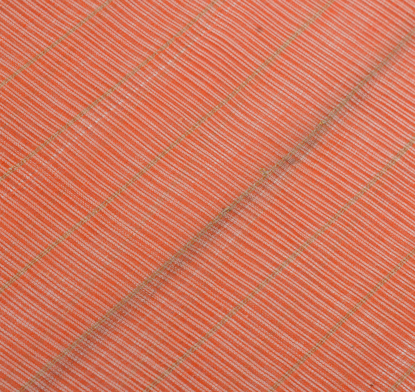 Sushila Vintage Peach Saree Pure Cotton Woven with Green Zari Border Sari Fabric