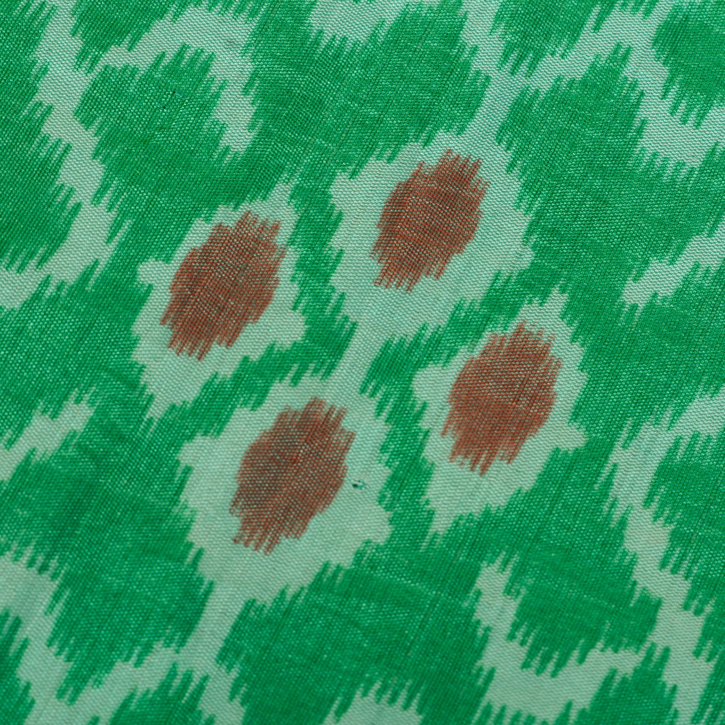 Sushila Vintage Green Saree Blend Silk Printed Ikkat Patola Sari Craft Fabric