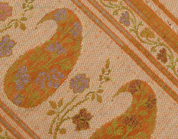 Sushila Vintage Red Indian Saree Pure Silk Beaded Embroidered Floral Sari Fabric