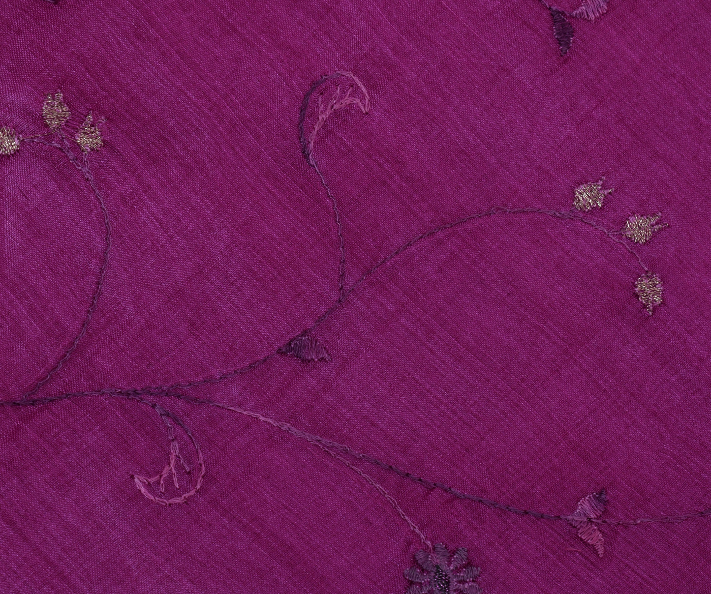 Sushila Vintage Magenta  Saree Pure Silk Woven Embroidered Floral Sari Fabric