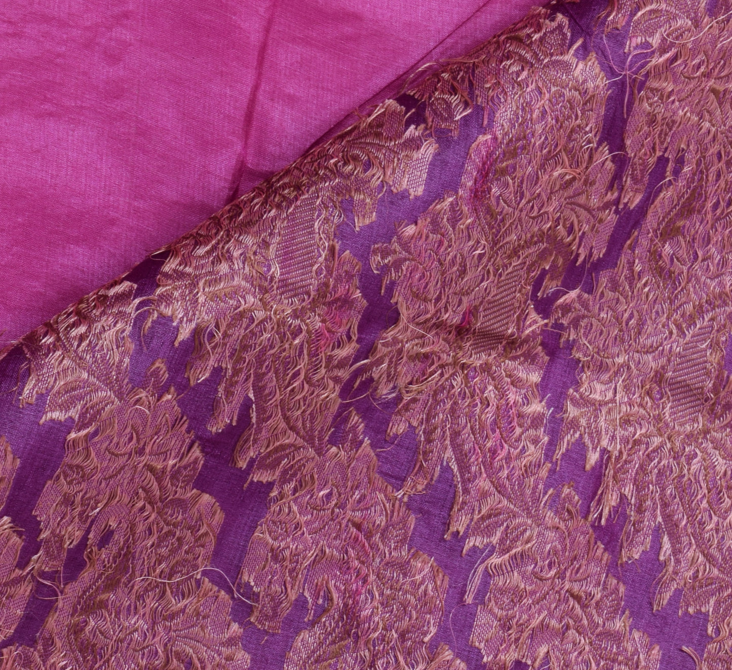 Sushila Vintage Magenta  Saree Pure Silk Woven Embroidered Floral Sari Fabric