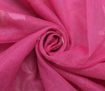 Sushila Vintage Pink Indian Saree Blend Cotton Embroidered Floral Sari Fabric