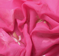 Sushila Vintage Pink Indian Saree Blend Cotton Embroidered Floral Sari Fabric