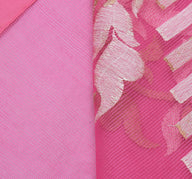 Sushila Vintage Pink Indian Saree Blend Cotton Embroidered Floral Sari Fabric