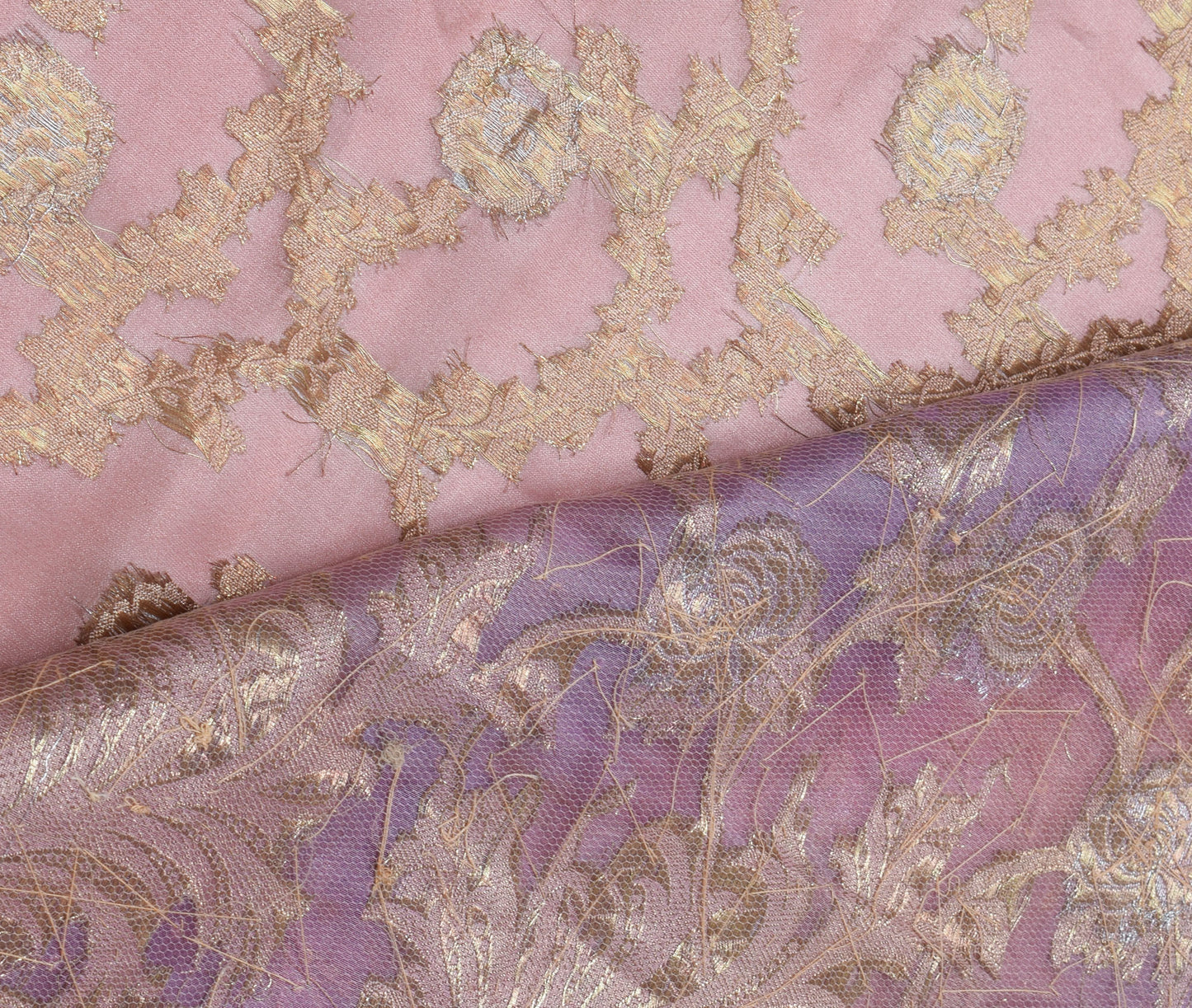 Sushila Vintage HEAVY Saree Art tissue Silk Zari Woven Hand Beaded Sari Fabric