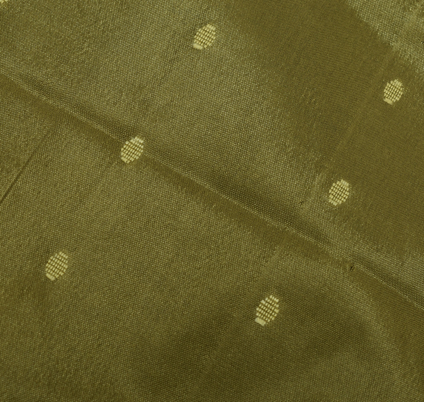 Sushila Vintage Green Saree Pure Silk Handwoven Paisley Indian Sari Craft Fabric