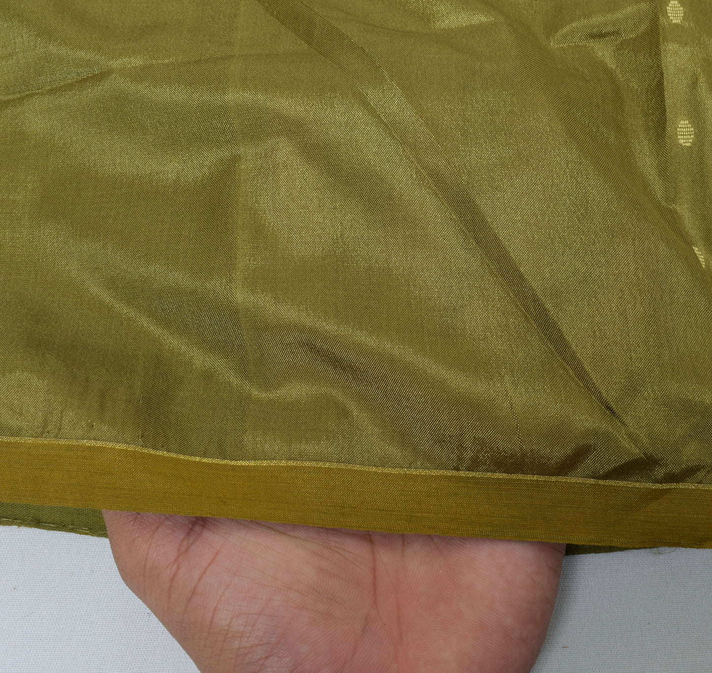 Sushila Vintage Green Saree Pure Silk Handwoven Paisley Indian Sari Craft Fabric