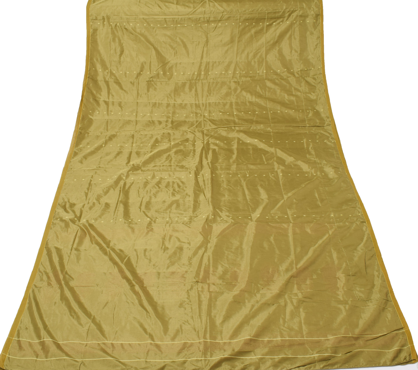 Sushila Vintage Green Saree Pure Silk Handwoven Paisley Indian Sari Craft Fabric