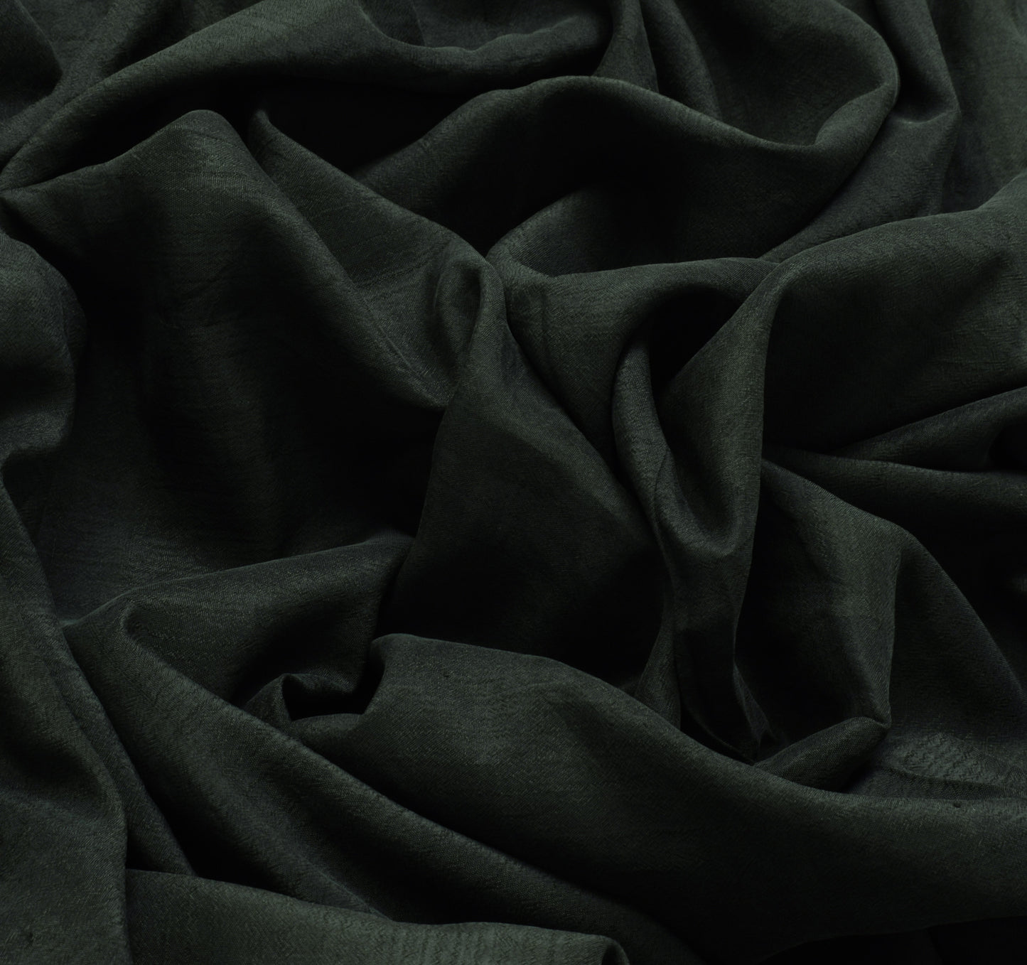 Sushila Vintage Black Saree Handwoven Peacock Border Pallu Pure Silk Sari Fabric