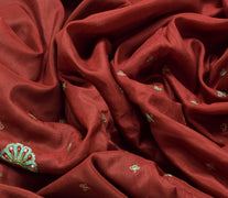 Sushila Vintage Maroon Indian Saree Pure Silk Zari Work Floral Sari Fabric