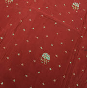 Sushila Vintage Maroon Indian Saree Pure Silk Zari Work Floral Sari Fabric