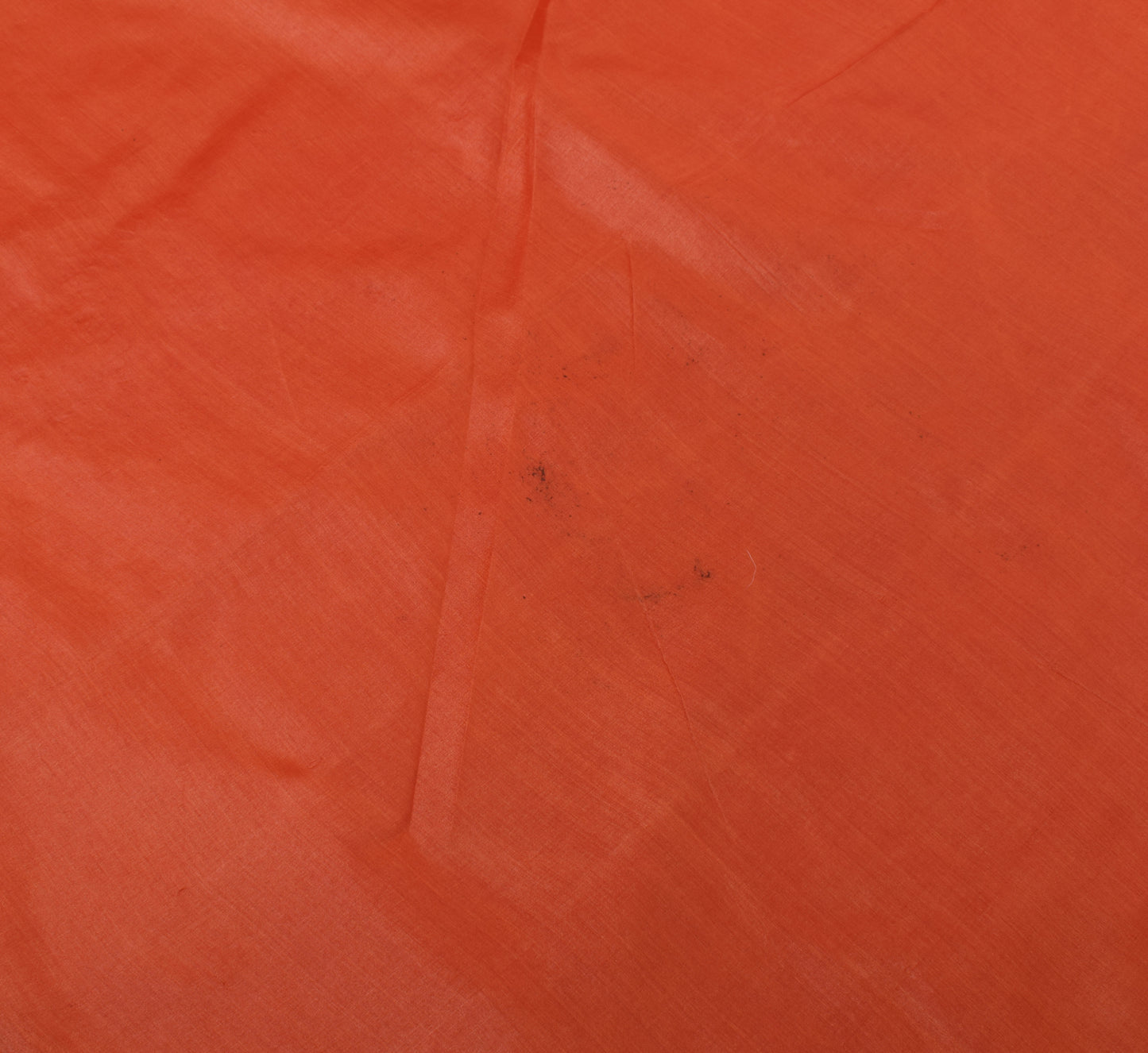 Sushila Vintage Orange Saree Puree Tussar Silk Embroidered Floral Sari Fabric