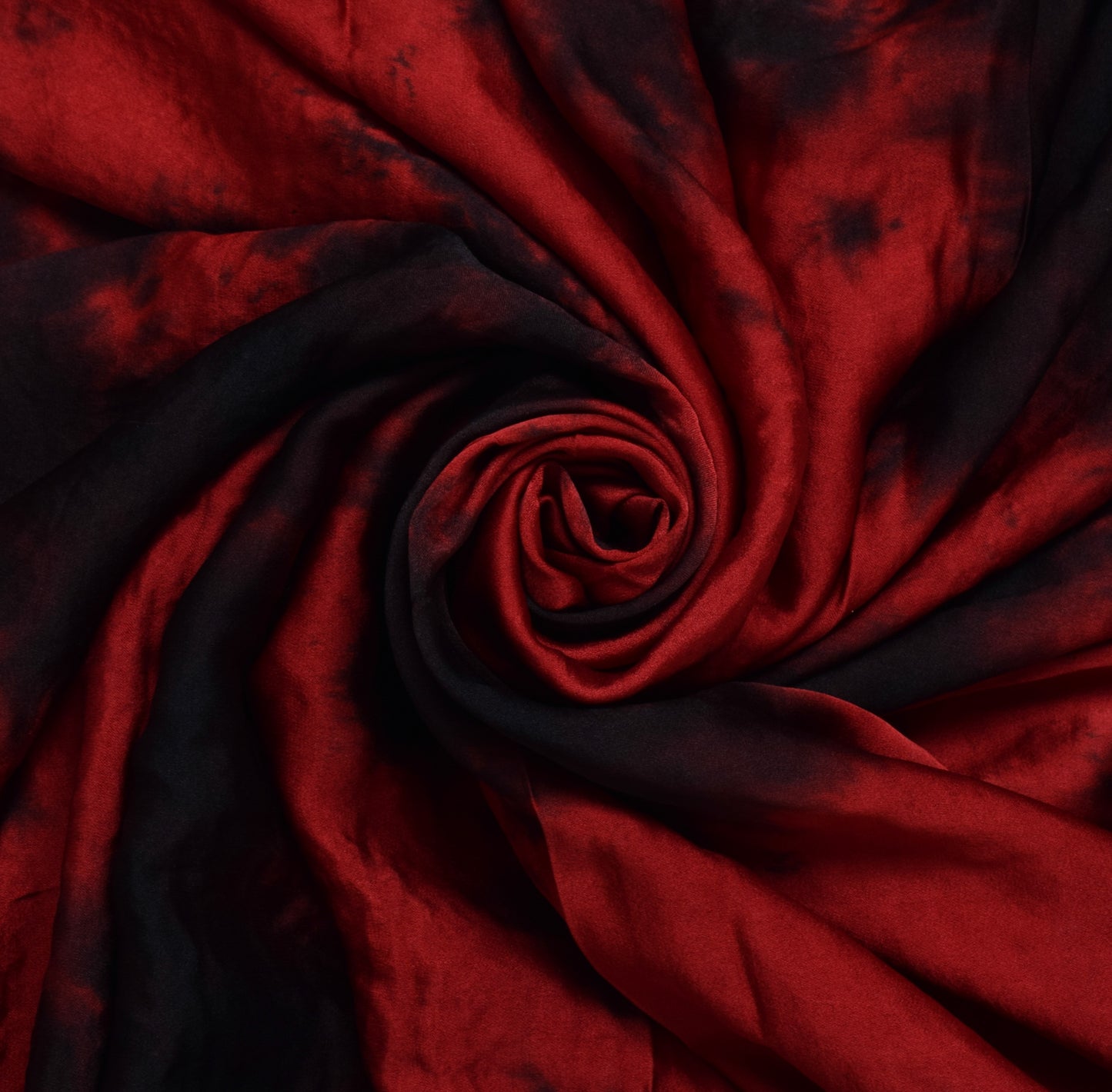Sushila Vintage Maroon Tie-Dye Saree Pure Satin Hand Beaded HEAVY Sari Fabric