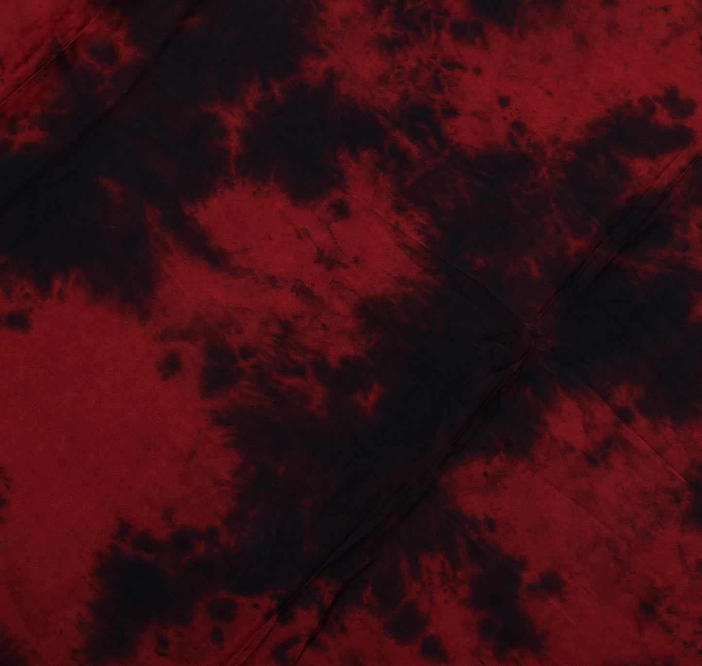 Sushila Vintage Maroon Tie-Dye Saree Pure Satin Hand Beaded HEAVY Sari Fabric