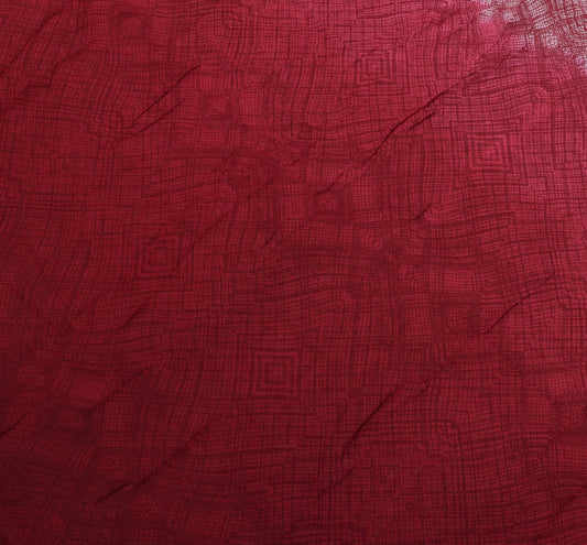 Sushila Vintage Maroon Sari Pure Georgette Printed Patch Work Border Sari Fabric