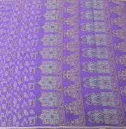 Sushila Vintage Purple Saree 100% Pure Silk Woven Birds & Floral Sari Fabric