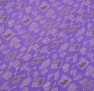 Sushila Vintage Purple Saree 100% Pure Silk Woven Birds & Floral Sari Fabric