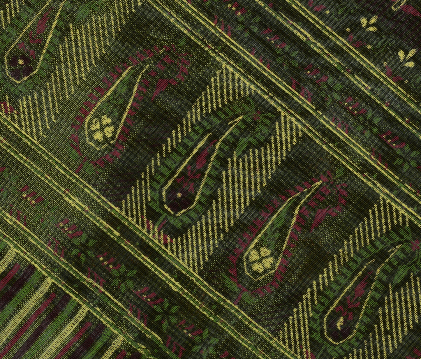 Sushila Vintage Brown Saree Pure Silk Printed Floral Indian 5 Yard Sari Fabric