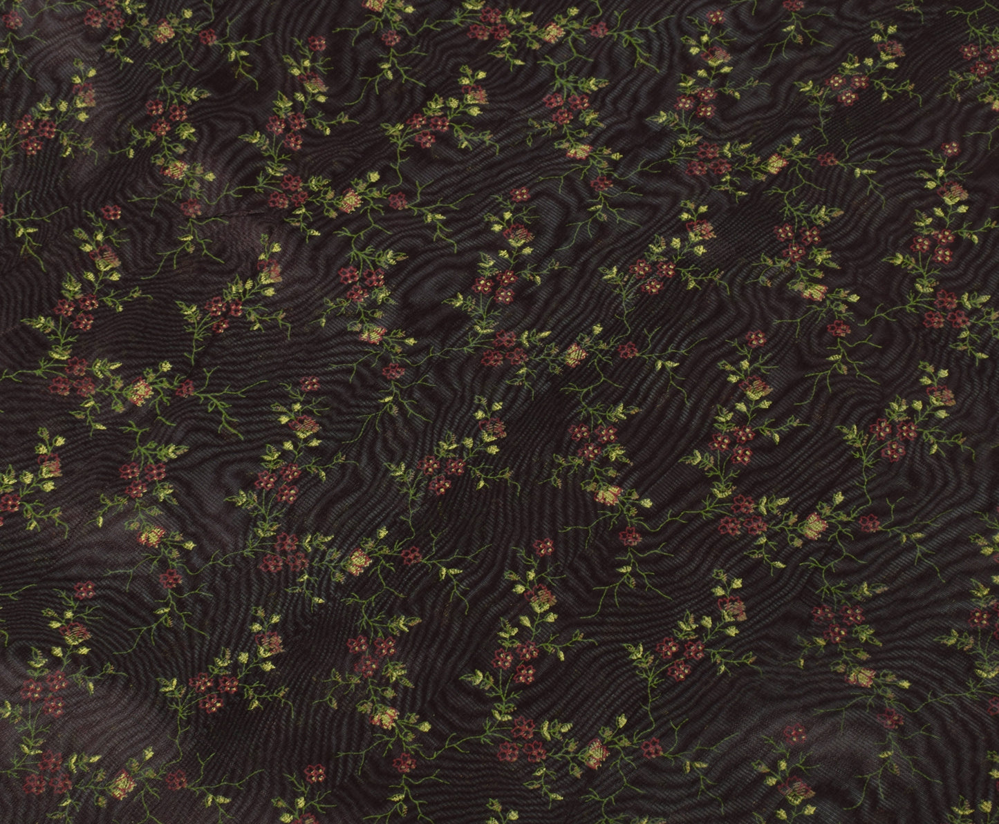 Sushila Vintage Brown Saree Pure Silk Printed Floral Indian 5 Yard Sari Fabric