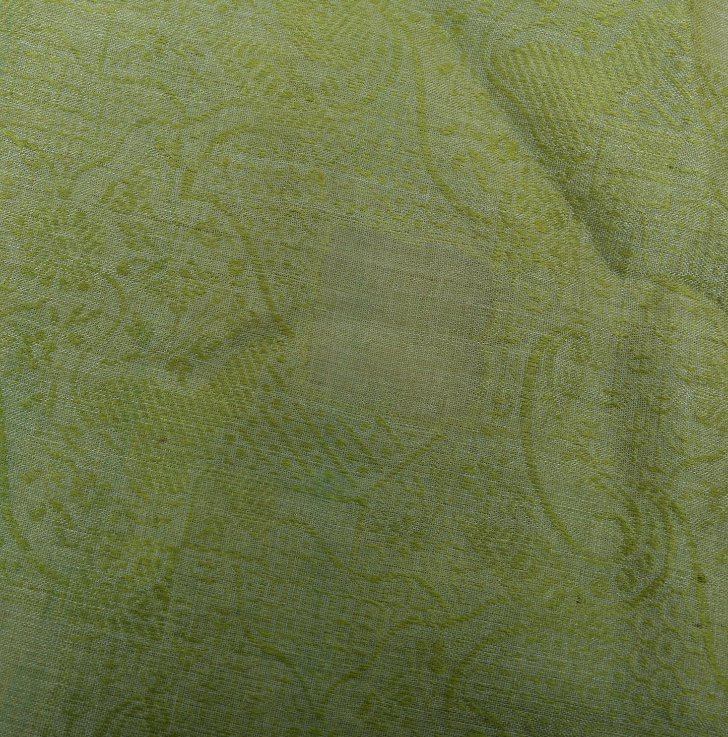 Sushila Vintage Green Sari Pure Silk Self Woven Floral Indian 5 Yard Sari Fabric