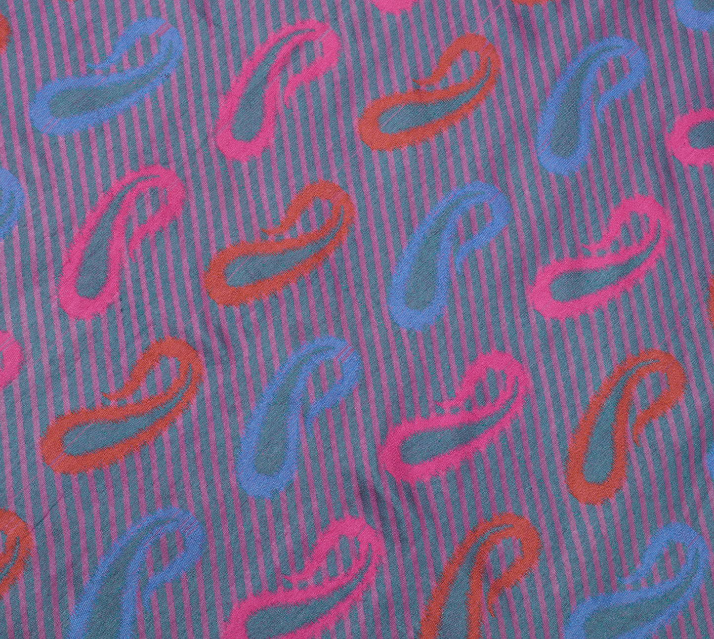 Sushila Vintage Magenta Saree 100% Pure Silk Woven Paisley Sari Craft Fabric