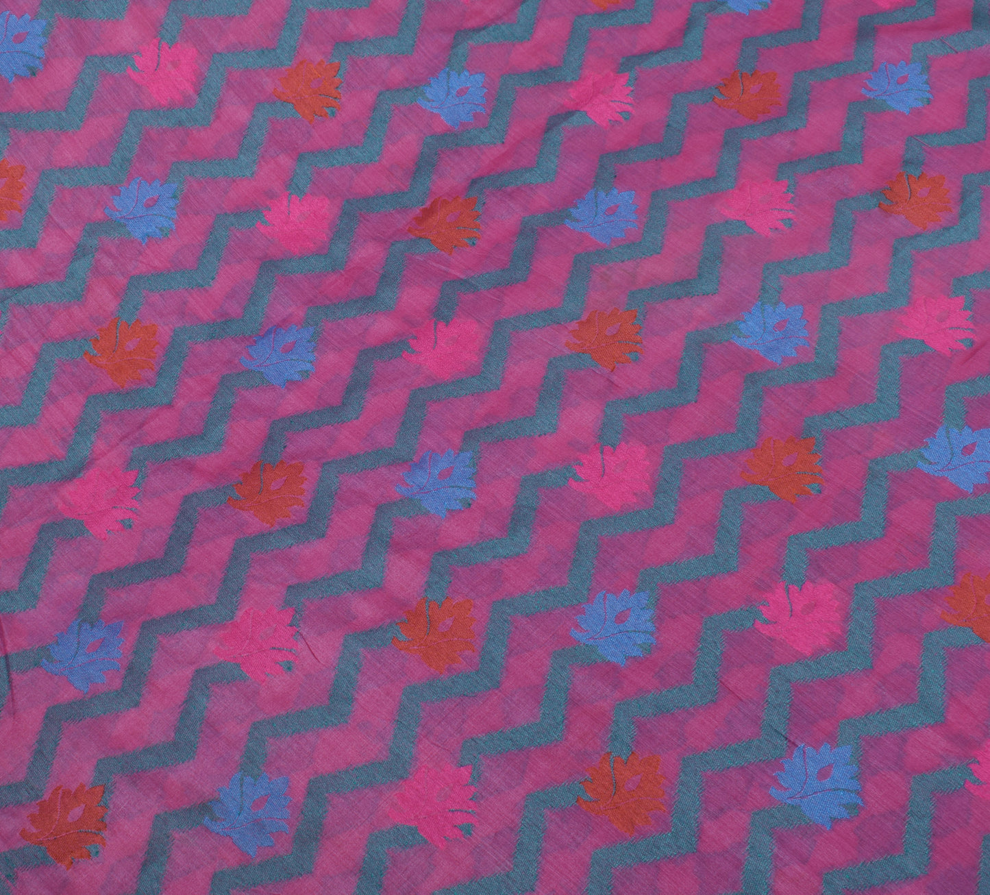 Sushila Vintage Magenta Saree 100% Pure Silk Woven Paisley Sari Craft Fabric