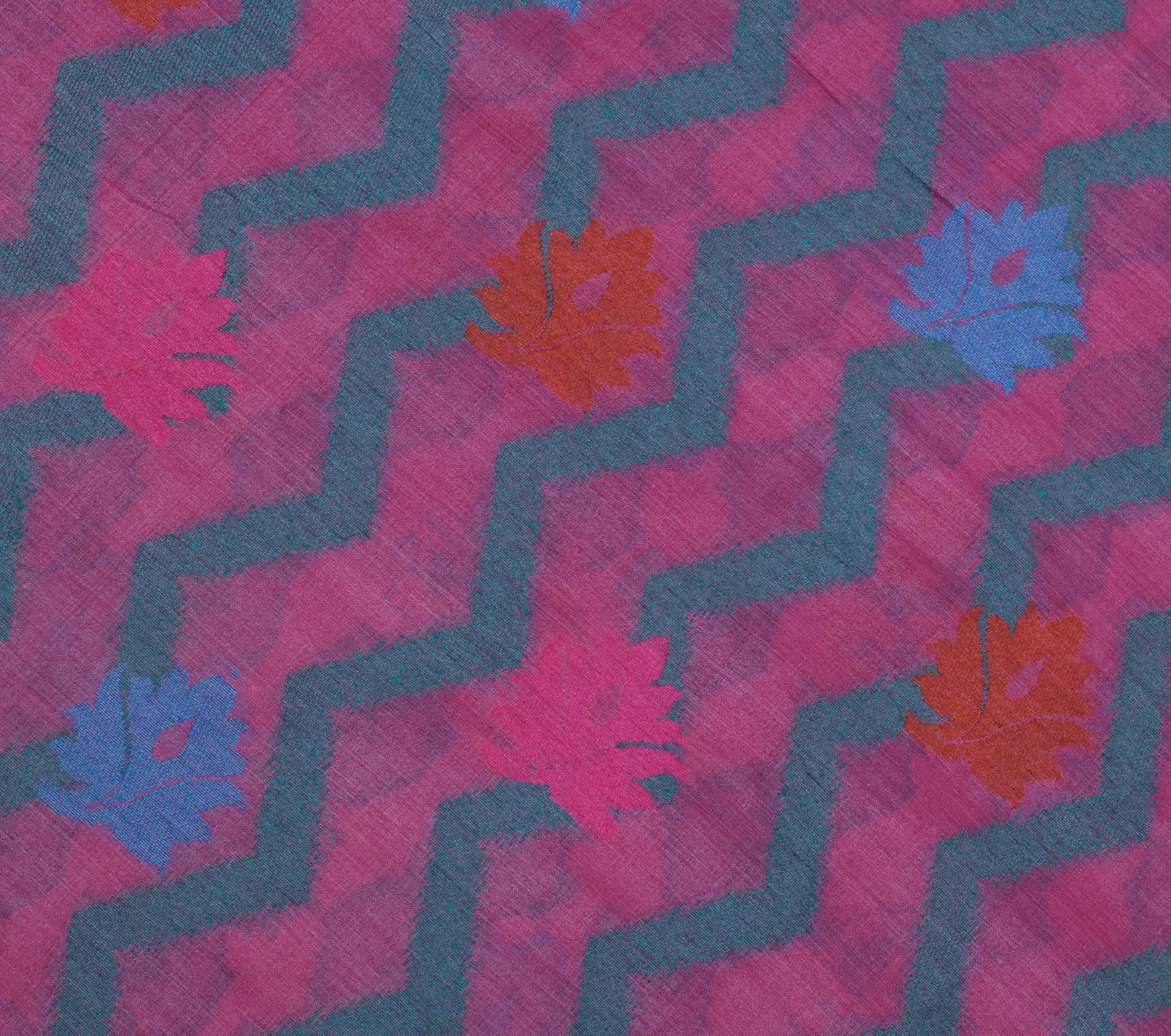 Sushila Vintage Magenta Saree 100% Pure Silk Woven Paisley Sari Craft Fabric
