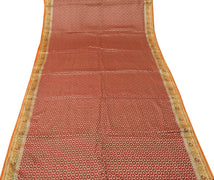 Sushila Vintage Maroon Saree 100% Pure Silk All Over Weaving Floral Sari Fabric