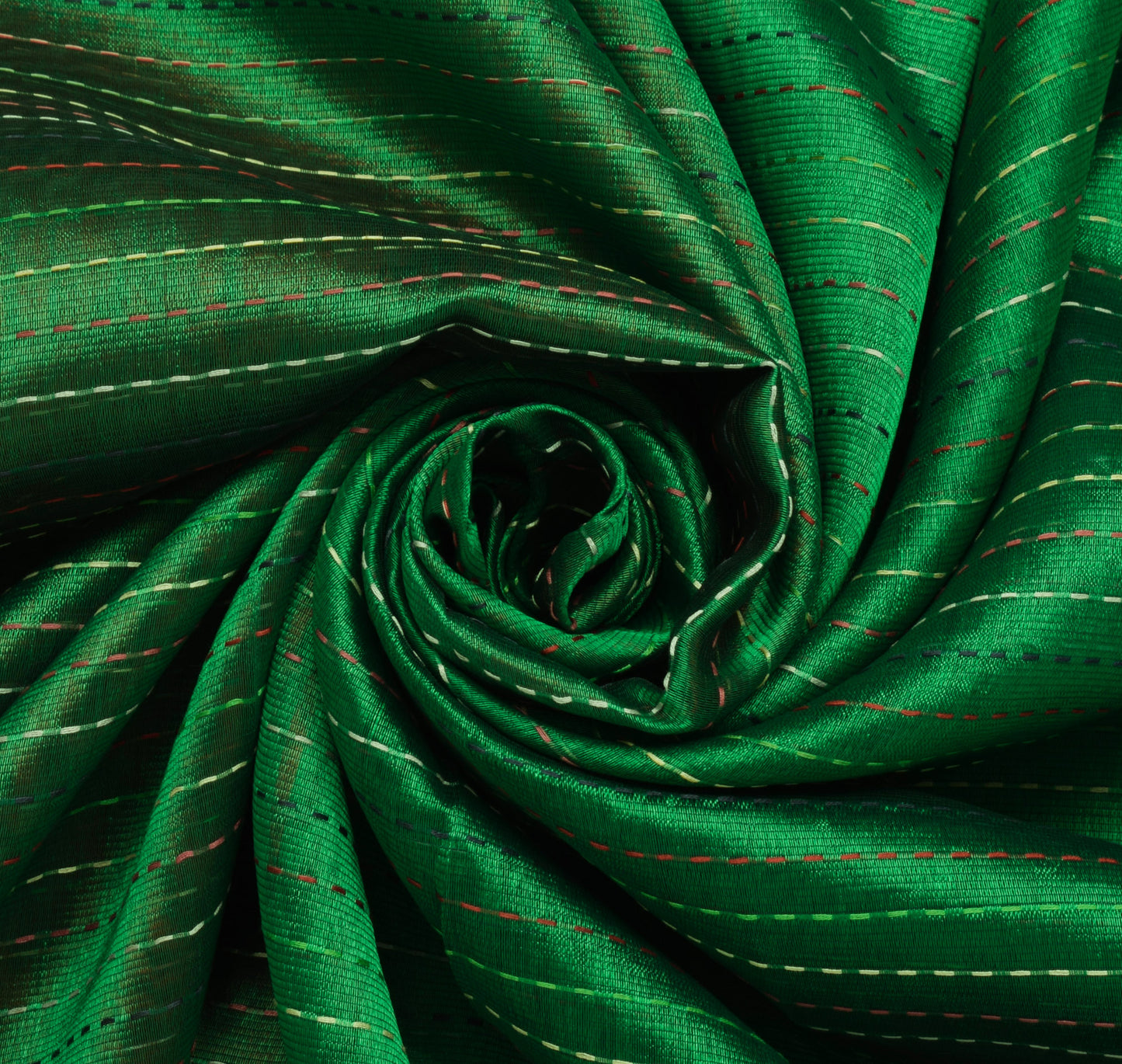 Sushila Vintage Green Magenta Saree Pure Silk Woven Indian Sari Craft Fabric