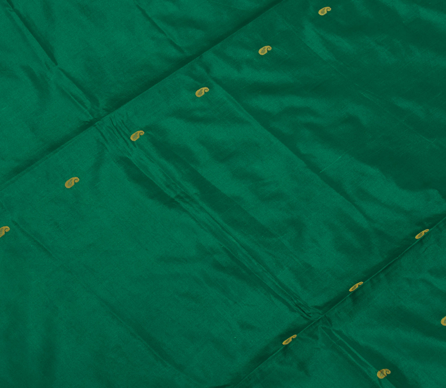 Sushila Vintage Green Saree Blend Silk All Over Zari Woven Paisley Sari Fabric