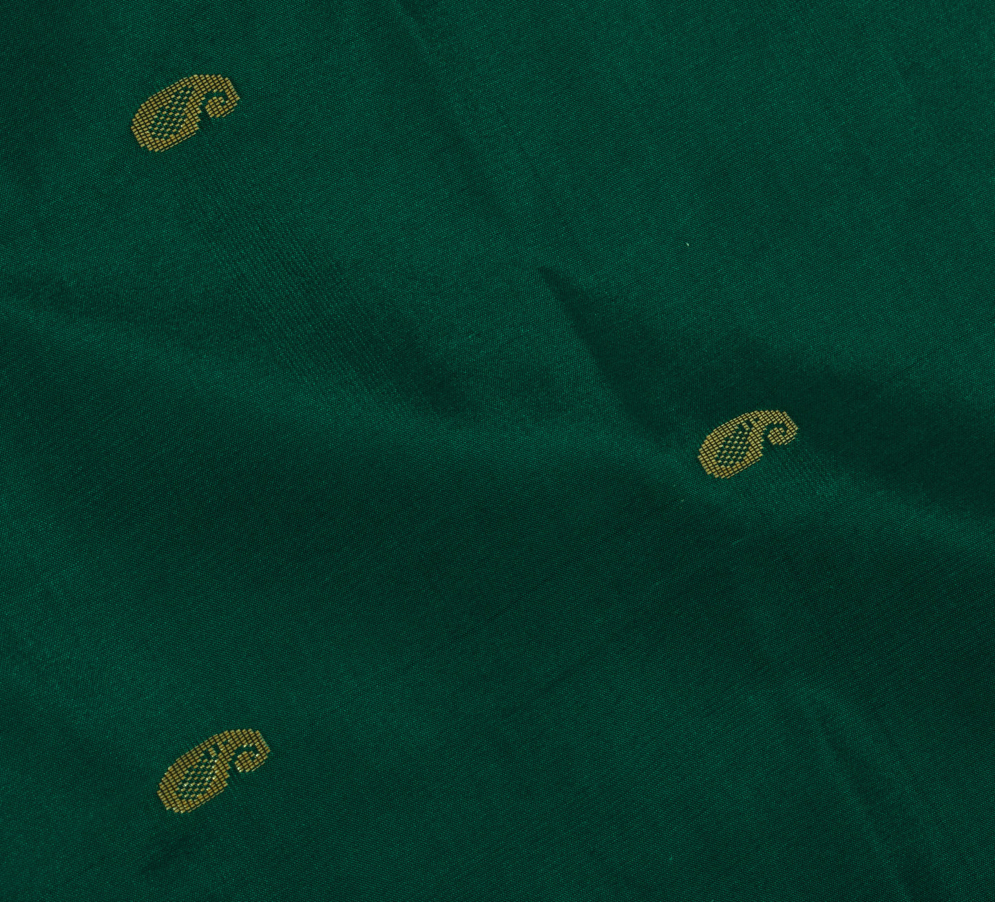 Sushila Vintage Green Saree Blend Silk All Over Zari Woven Paisley Sari Fabric