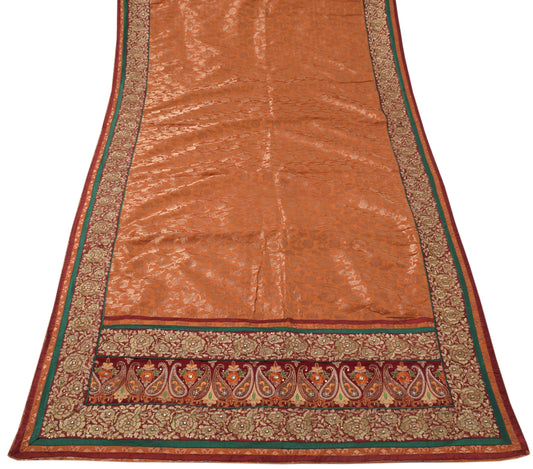 Sushila Vintage Rust HEAVY Sari Banarasi Art Silk Base Patch Work Border Sari