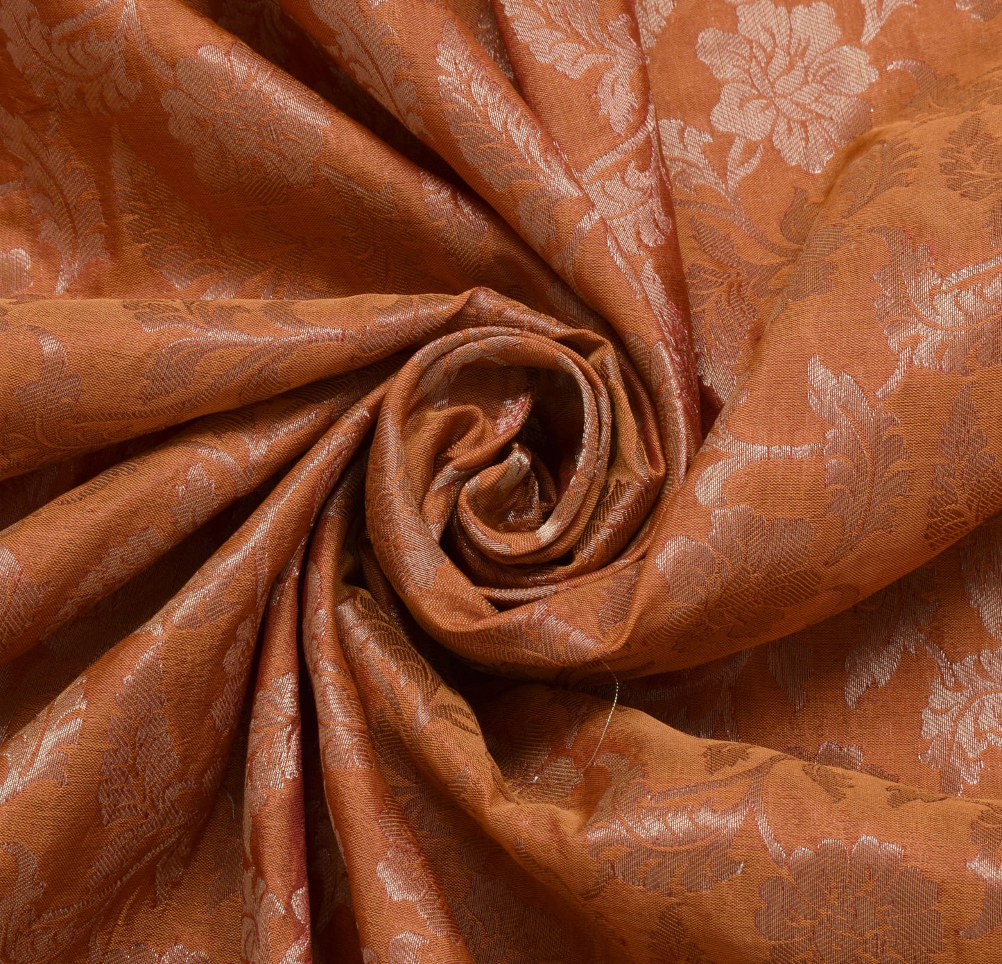 Sushila Vintage Rust HEAVY Sari Banarasi Art Silk Base Patch Work Border Sari