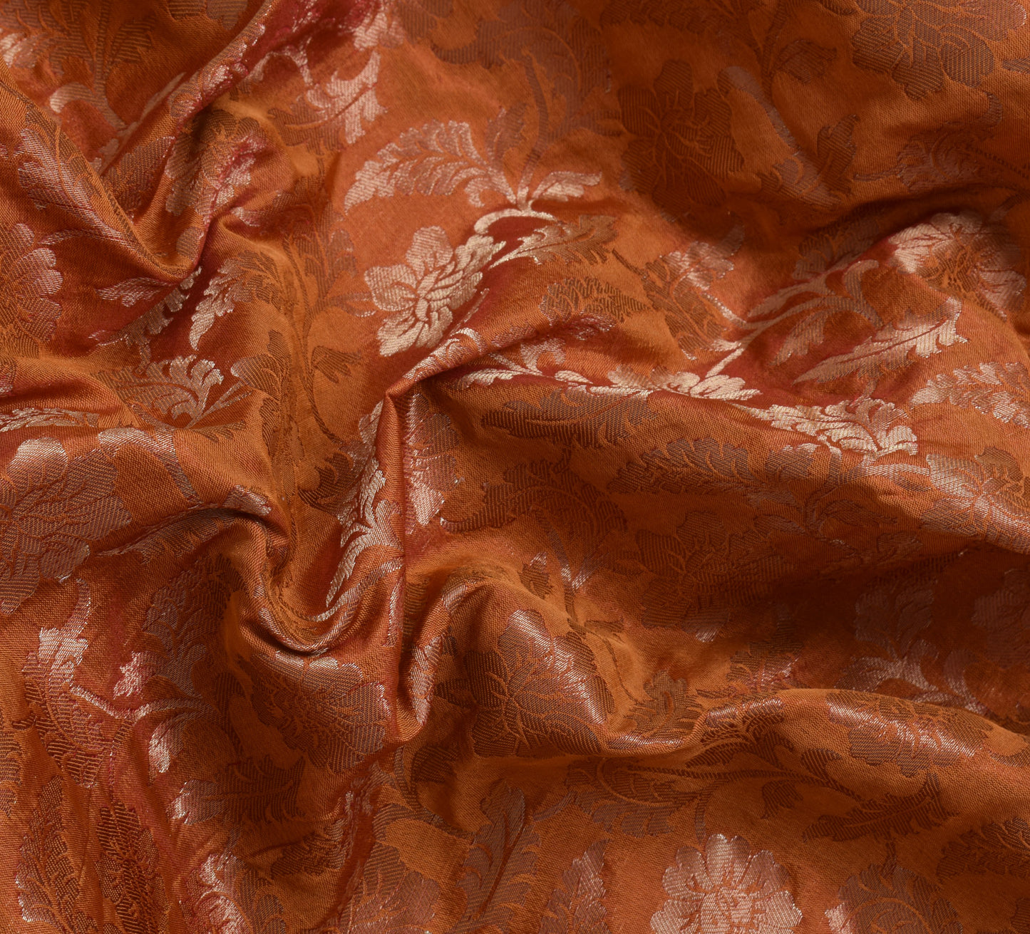 Sushila Vintage Rust HEAVY Sari Banarasi Art Silk Base Patch Work Border Sari