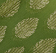 Sushila Vintage HEAVY Green Saree Pure Georgette Woven Beaded Pearl Sari Fabric