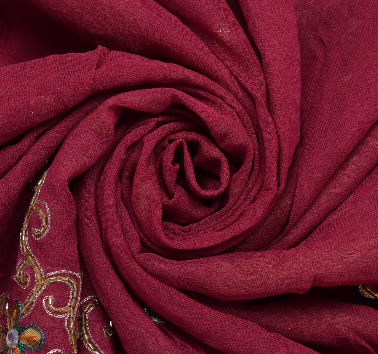 Sushila Vintage Magenta HEAVY Saree Pure Silk Woven & Embroidered Floral Sari Fabric