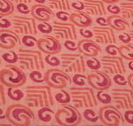 Sushila Vintage Peach Indian Sari Pure Georgette Silk Printed Floral Sari Fabric