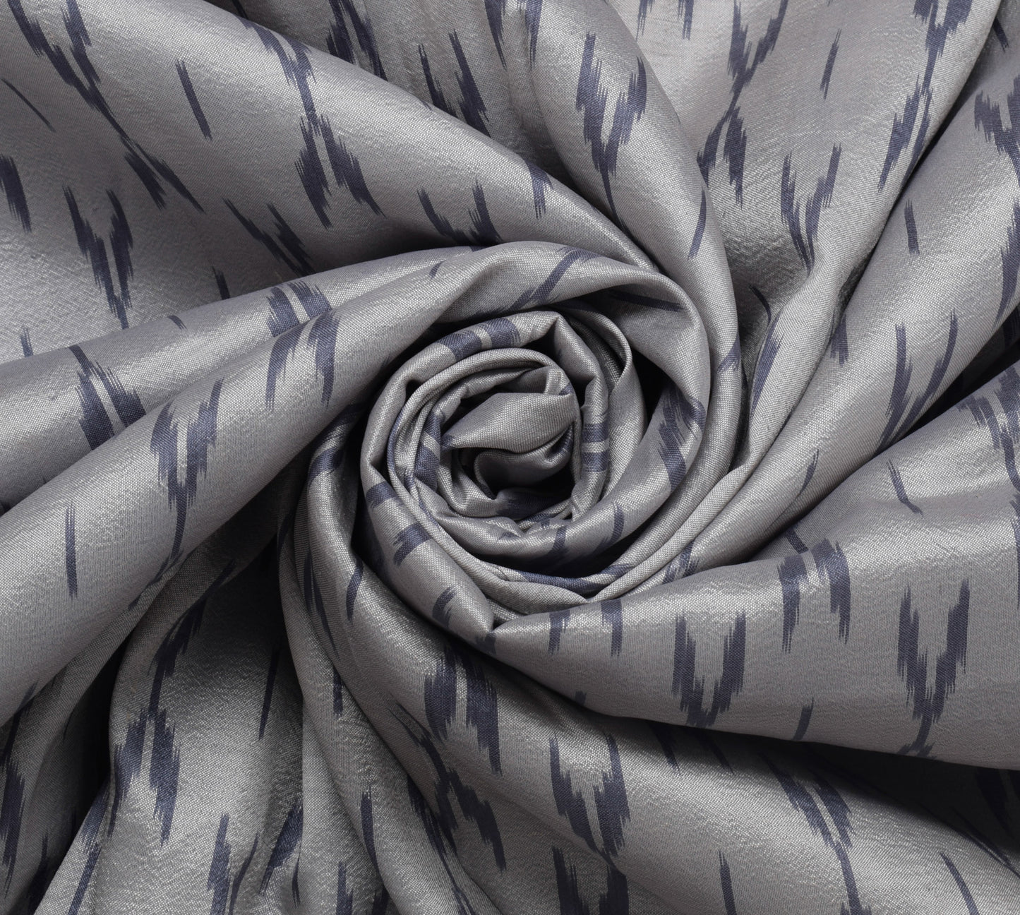 Sushila Vintage Gray Indian Saree 100% Pure Silk Woven Ikkat Patola Sari Fabric