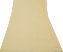 Sushila Vintage Ivory Sari Blend Cotton Hand Embroidered Chikankari Sari Fabric