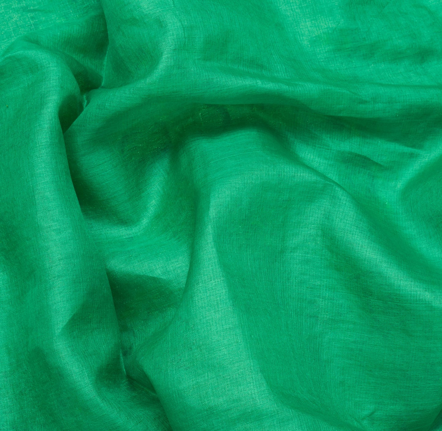 Sushila Vintage Green Sari Pure Silk Embroidered & Woven Floral Sari 5 YD Fabric