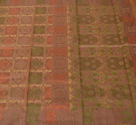 Sushila Vintage Brown Indian Sari Pure Silk Woven Abstract Sari 5 Yard Fabric