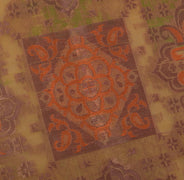 Sushila Vintage Brown Indian Sari Pure Silk Woven Abstract Sari 5 Yard Fabric