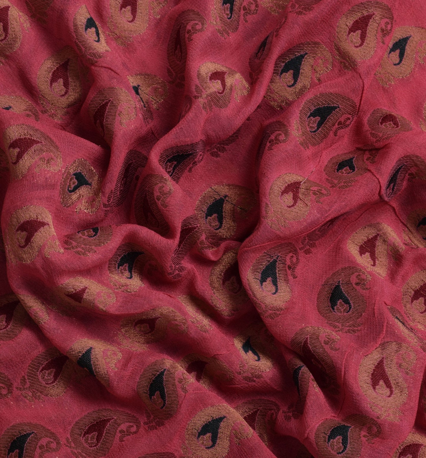 Sushila Vintage Banarasi Brocade Saree Pure Georgette HEAVY Pink 5Yd Sari Craft Fabric