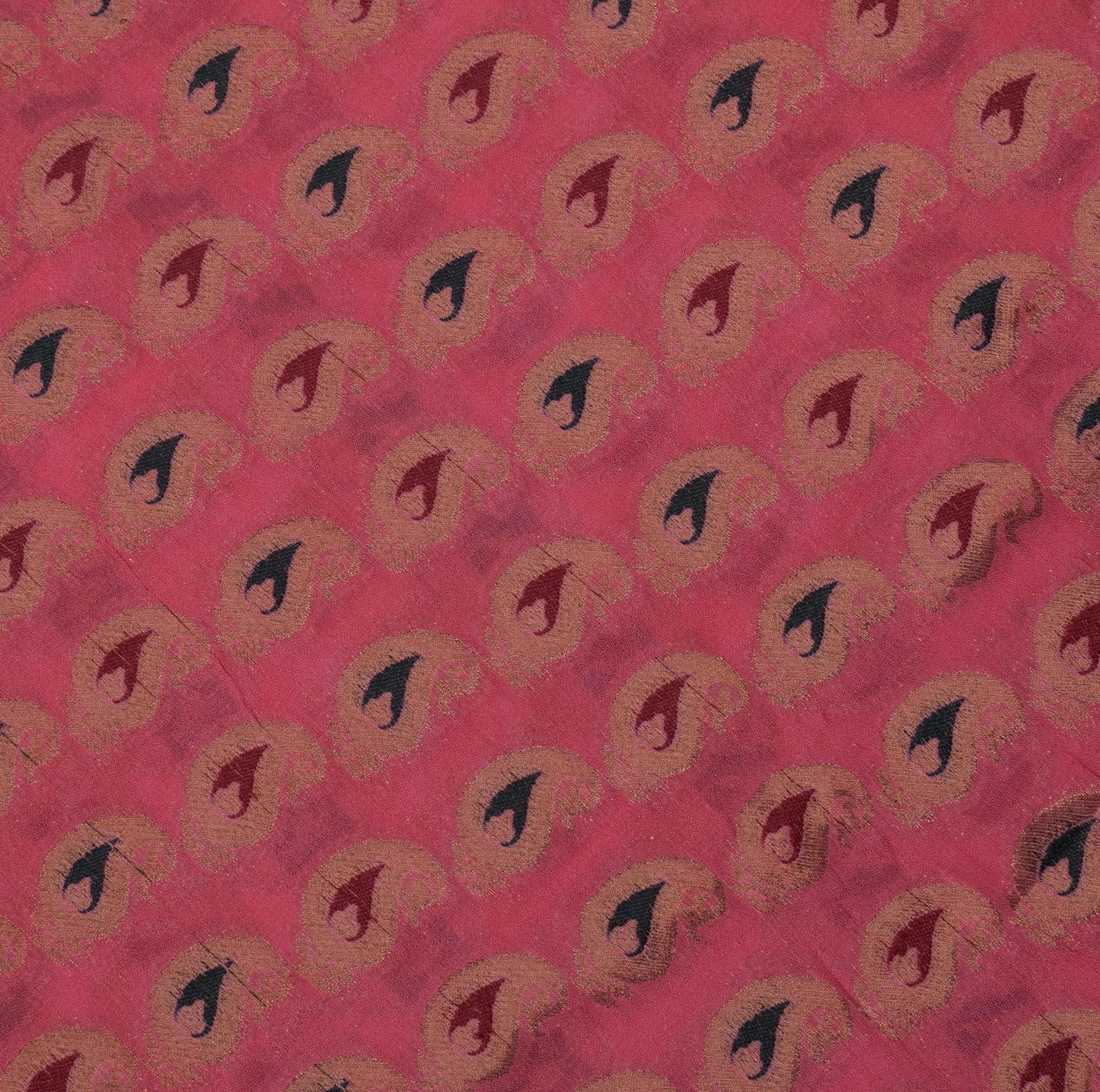 Sushila Vintage Banarasi Brocade Saree Pure Georgette HEAVY Pink 5Yd Sari Craft Fabric