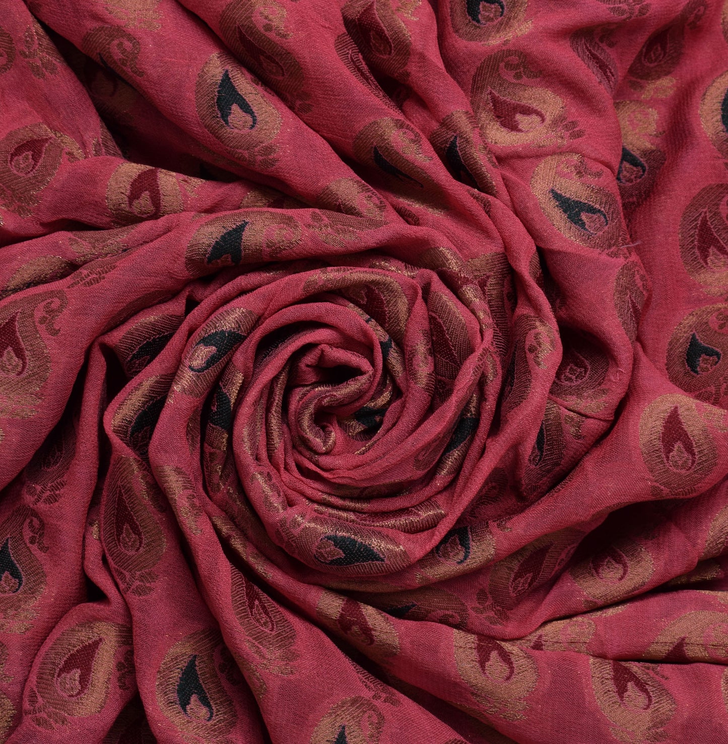Sushila Vintage Banarasi Brocade Saree Pure Georgette HEAVY Pink 5Yd Sari Craft Fabric