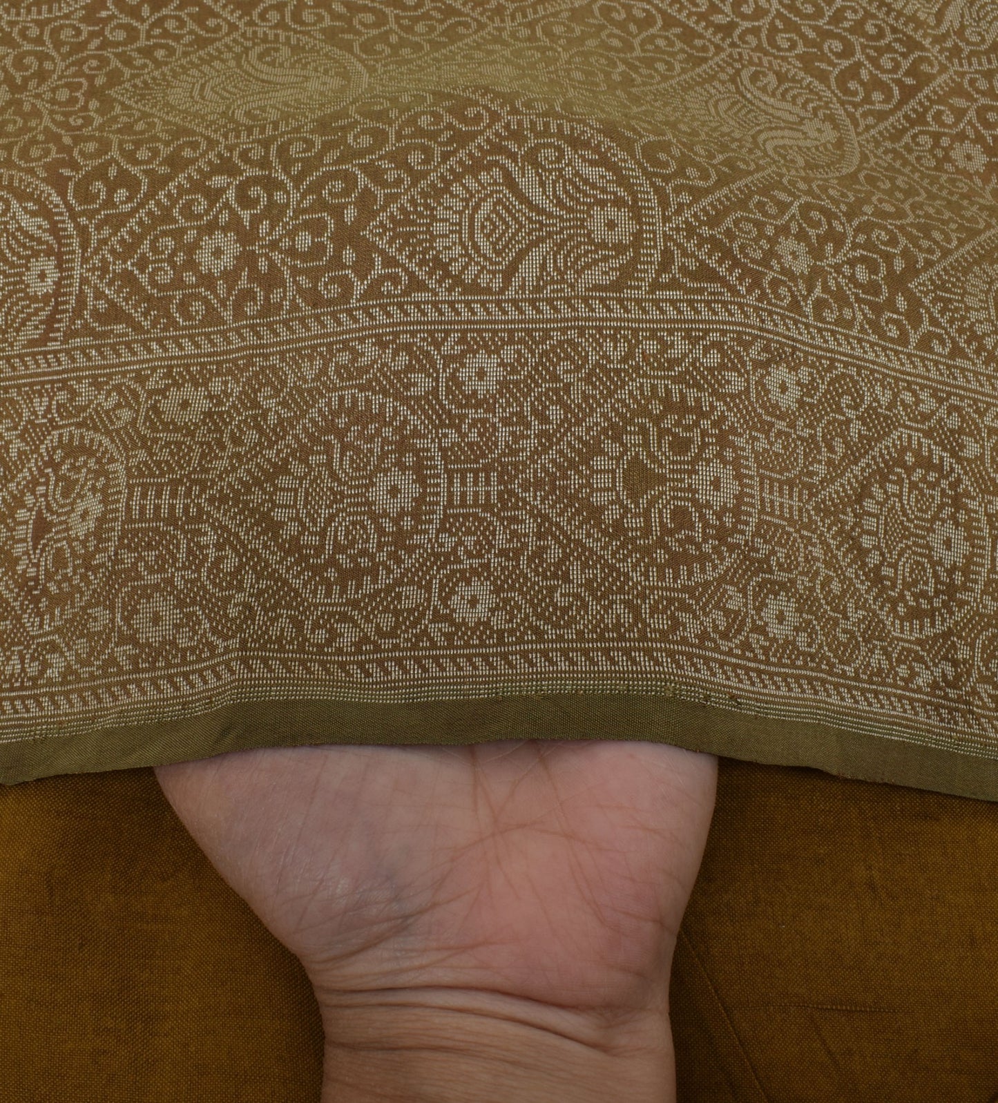 Share Sushila Vintage Green Premium Saree Pure silk Handloom HEAVY Woven Sari Fabric