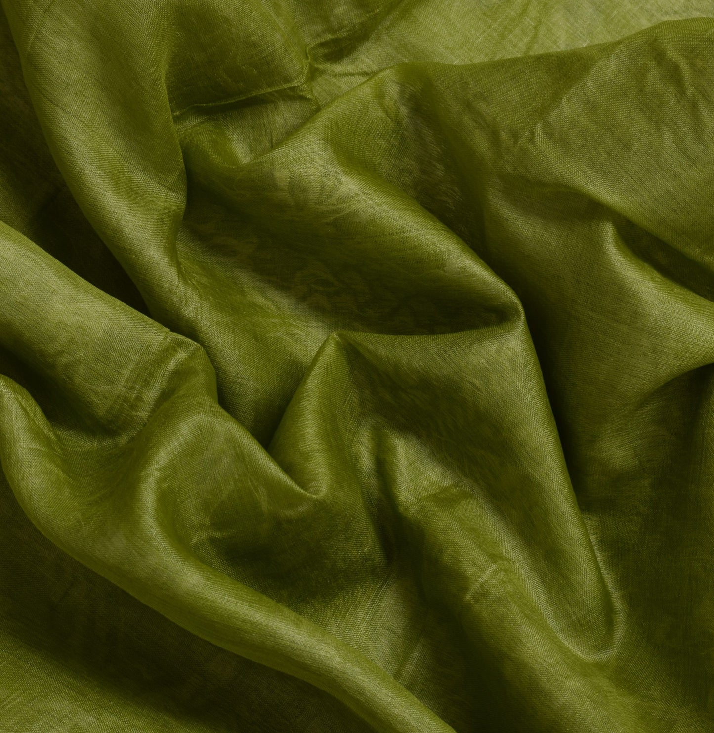Sushila Vintage Green Sari Pure Tussar Silk Woven & Embroidered Floral Sari Fabric