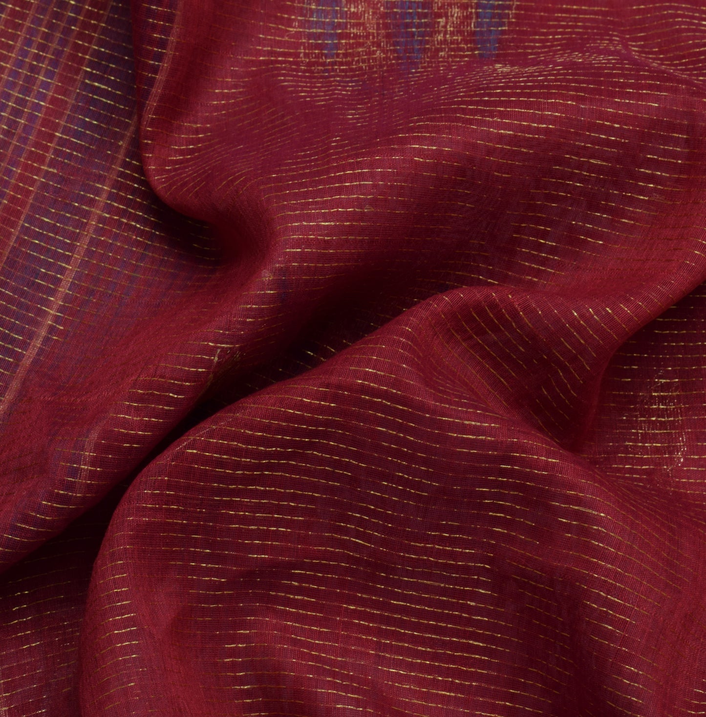 Sushila Vintage Magenta Indian Saree Blend Silk Woven Sari Sheer 5 Yard Fabric