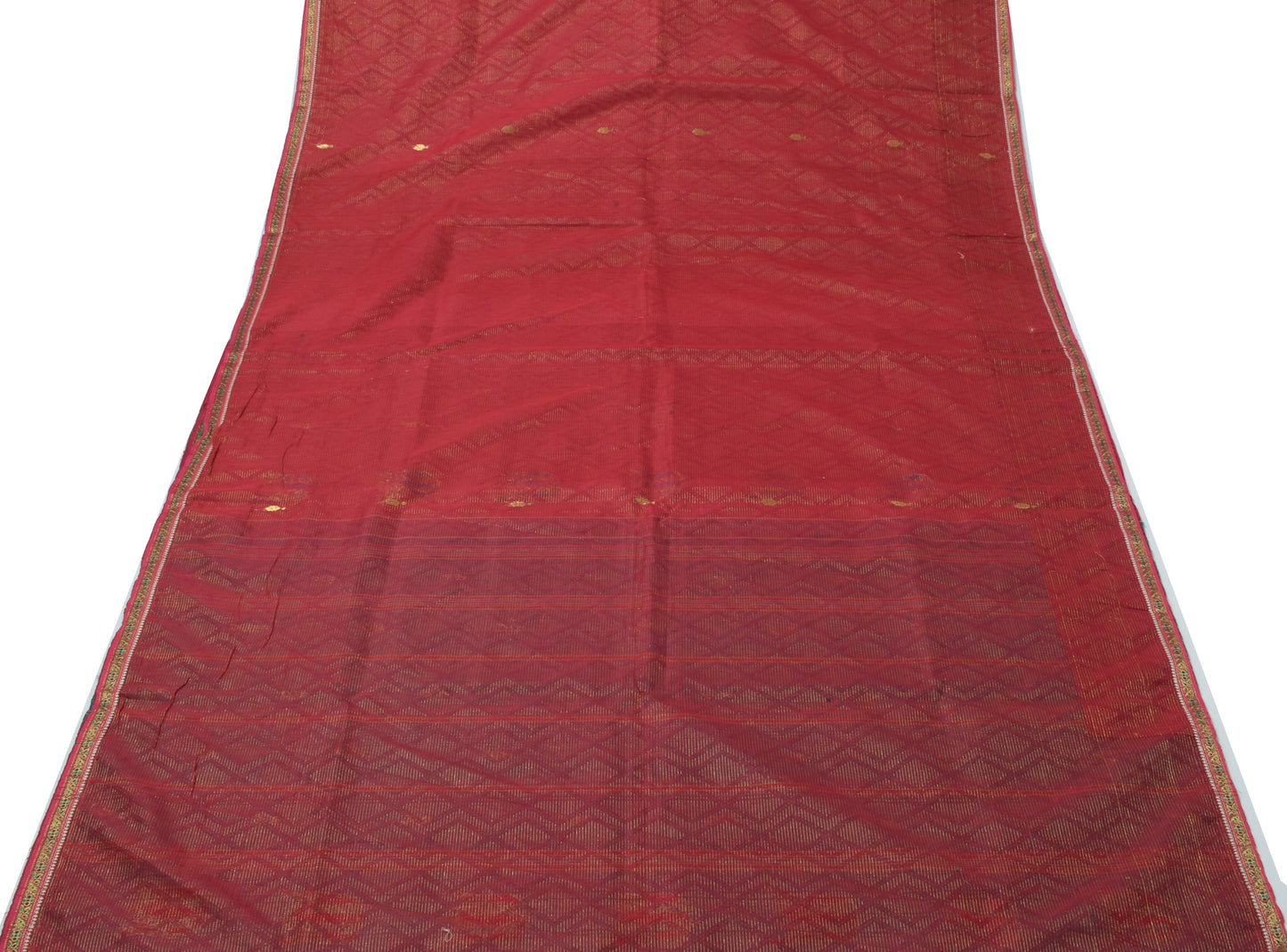 Sushila Vintage Magenta Indian Saree Blend Silk Woven Sari Sheer 5 Yard Fabric