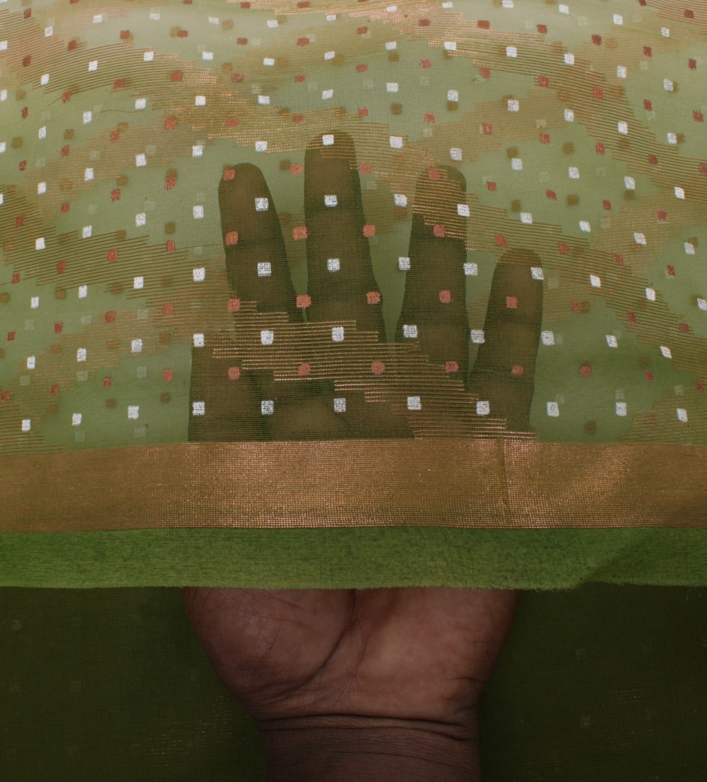 Sushila Vintage Green Saree Pure Tissue Silk Woven Indian Sari 5 Yard Fabric